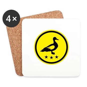 Animal canard - Dessous de verre (lot de 4) - blanc - Devant