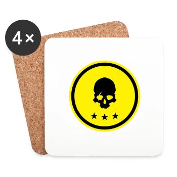 Skull skeleton - Coasters (set of 4) - white - Front