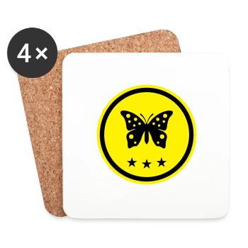 Symbole papillon - Dessous de verre (lot de 4) - blanc - Devant