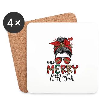 ER Tech Technicien salle d’urgence de Noël - Dessous de verre (lot de 4) - blanc - Devant
