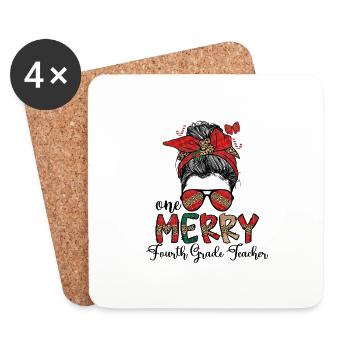 4th Grade Teacher Christmas Fourth Grade Team Xmas - Untersetzer (4er-Set) - Weiß - Vorne