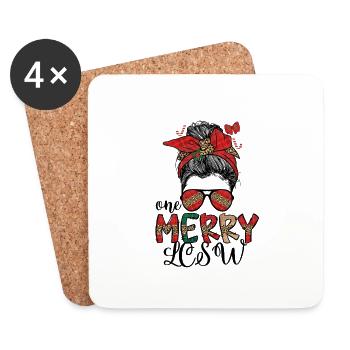 LCSW Christmas Licensed Clinical Social Worker - Coasters (set of 4) - white - Front