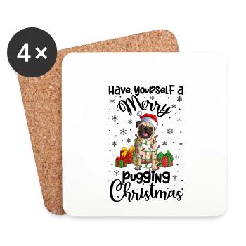 Pug Christmas Gifts Pug Xmas Party Pug Lover - Coasters (set of 4) - white - Front