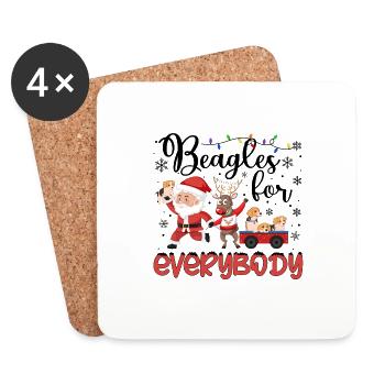 Beagle Christmas Party Beagle Dog Xmas Gifts - Untersetzer (4er-Set) - Weiß - Vorne