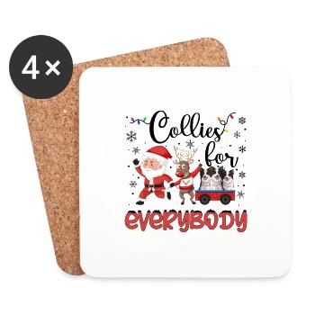 Border Collie Christmas Border Collie Xmas Gifts - Coasters (set of 4) - white - Front
