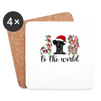 Cadeau de chien d’or de Noël Catahoula - Dessous de verre (lot de 4) - blanc - Devant