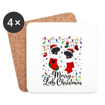 Labrador Weihnacht Goldener Hunde Geschenk - Untersetzer (4er-Set) - Weiß - Vorne