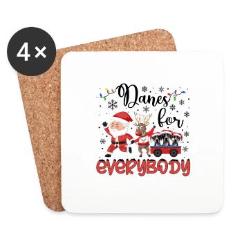 Cadeau de chien d’or de Noël du Grand Danois - Dessous de verre (lot de 4) - blanc - Devant