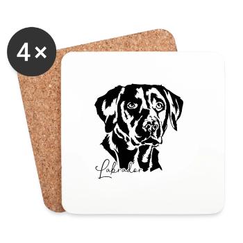 LABRADOR RETRIEVER Chiens Chien Labbi Wilsigns - Dessous de verre (lot de 4) - blanc - Devant
