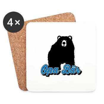 Opa Bär Bester Opi Großvater | Farben änderbar - Untersetzer (4er-Set) - Weiß - Vorne