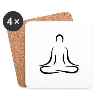 Yoga person chakra - Untersetzer (4er-Set) - Weiß - Vorne