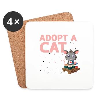 Opossum Design for Raccoon Fans and Possums - Coasters (set of 4) - white - Front