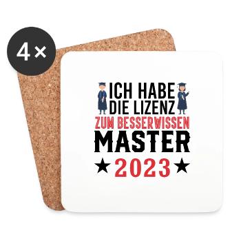 Master 2023 Abschluss Promotion Sponsion Uni - Untersetzer (4er-Set) - Weiß - Vorne