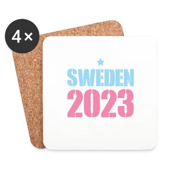 Suède 2023 - Dessous de verre (lot de 4) - blanc - Devant