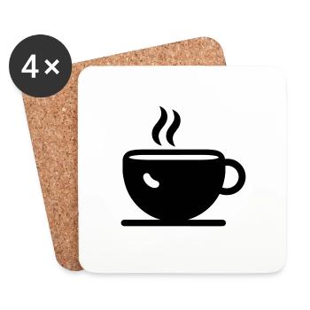 Kaffee - Untersetzer (4er-Set) - Weiß - Vorne