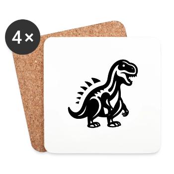 Dinosaure - Dessous de verre (lot de 4) - blanc - Devant