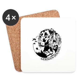 German Spaniel Portrait Jagdhunde Wilsigns - Coasters (set of 4) - white - Front