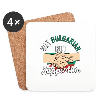 Not Bulgarian But Supportive Country Traveler - Untersetzer (4er-Set) - Weiß - Vorne