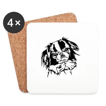 Japan Chin Portrait Dogs Dog Wilsigns - Coasters (set of 4) - white - Front