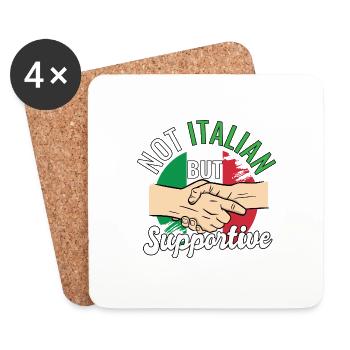 Pas italien mais pays de soutien voyageur Italie - Dessous de verre (lot de 4) - blanc - Devant