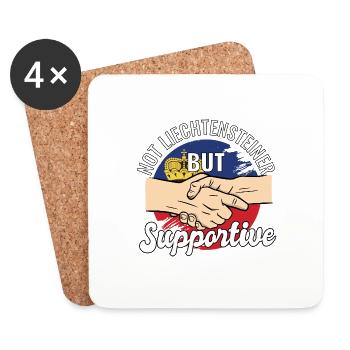 Not Liechtensteiner But Supportive Traveler - Untersetzer (4er-Set) - Weiß - Vorne