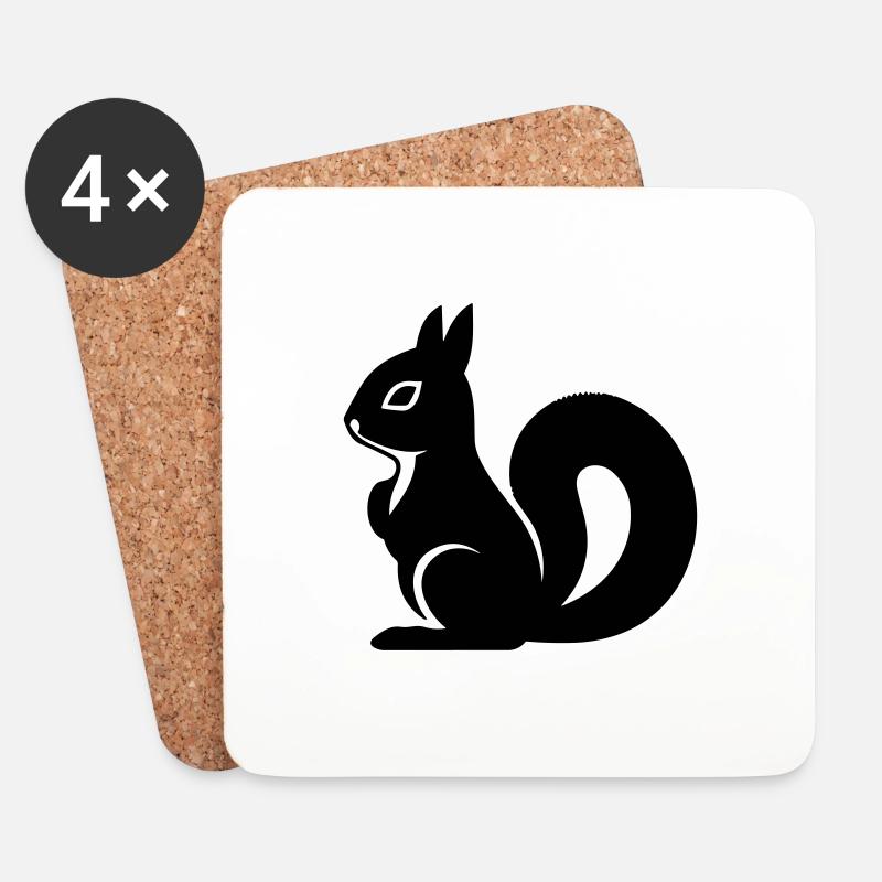 Eichhörnchen - Untersetzer (4er-Set) - Weiß