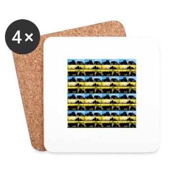 Traktor Stripes 6 I Lustig Cool Design Trecker - Untersetzer (4er-Set) - Weiß - Vorne