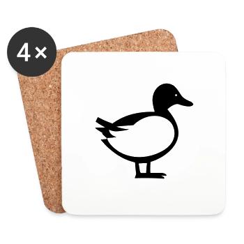 Ente - Untersetzer (4er-Set) - Weiß - Vorne