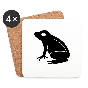 Grenouille - Dessous de verre (lot de 4) - blanc - Devant