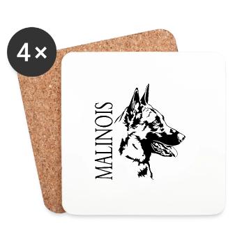 Malinois Portrait Hund Hunde Wilsigns - Untersetzer (4er-Set) - Weiß - Vorne