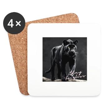 Stay Fearless - Panther Design - Coasters (set of 4) - white - Front