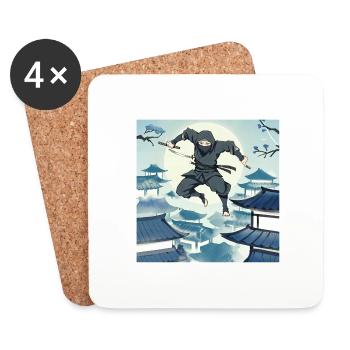 Ninja - Master of Shadow Art - Coasters (set of 4) - white - Front