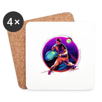 Tennis - Dessous de verre (lot de 4) - blanc - Devant