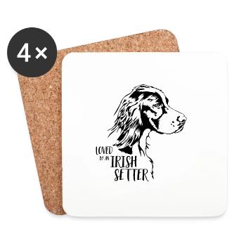 Loved by an Irish Setter Hundespruch Wilsigns - Untersetzer (4er-Set) - Weiß - Vorne