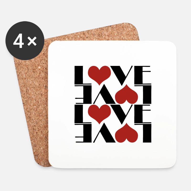 LOVE - Untersetzer (4er-Set) - Weiß