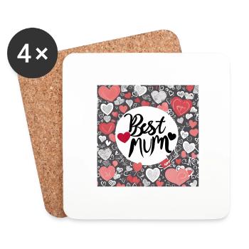 Best Mum - Untersetzer (4er-Set) - Weiß - Vorne