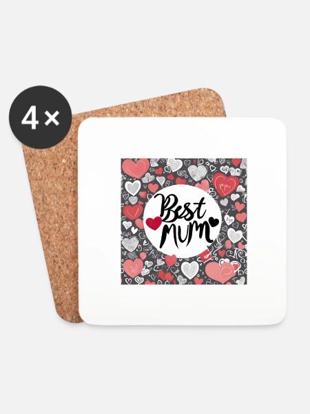 Best Mum - Untersetzer (4er-Set) - Weiß