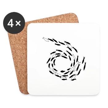 Poissons - Dessous de verre (lot de 4) - blanc - Devant