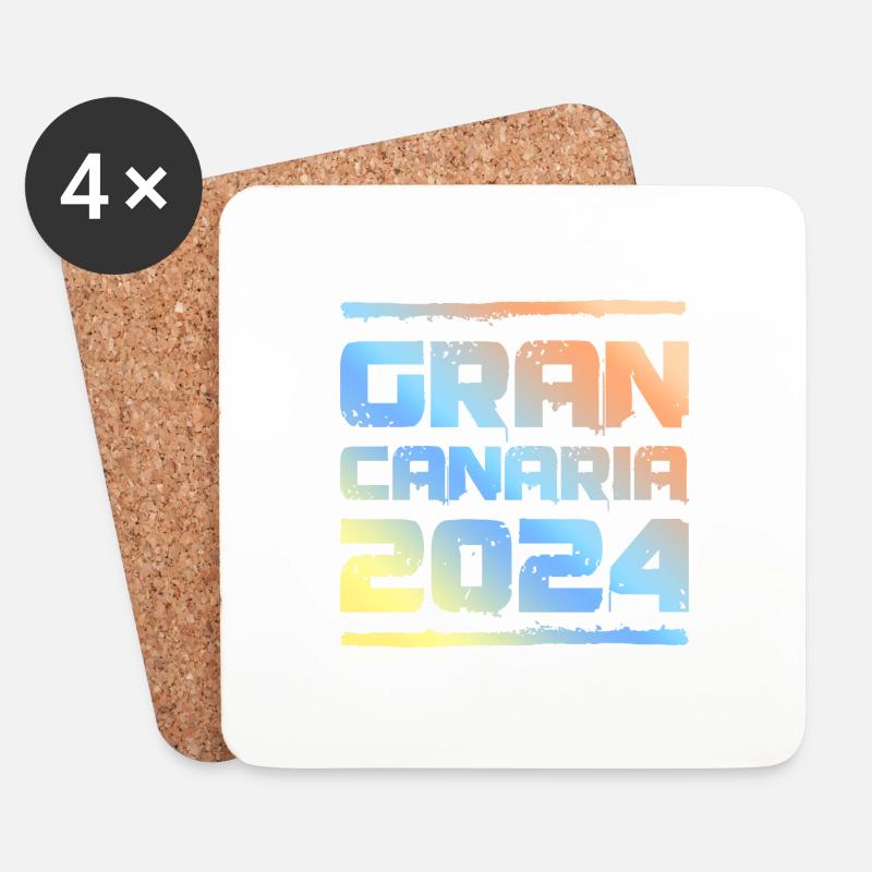 Gran Canaria 2024 Bunt - Untersetzer (4er-Set) - Weiß