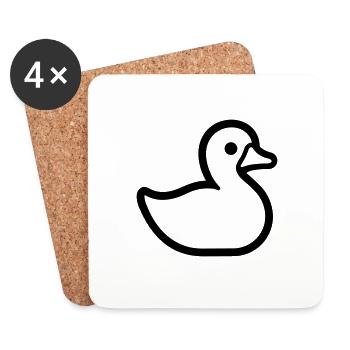 Canard - Dessous de verre (lot de 4) - blanc - Devant