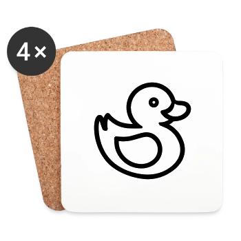 Canard - Dessous de verre (lot de 4) - blanc - Devant
