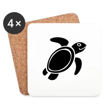 tortue - Dessous de verre (lot de 4) - blanc - Devant