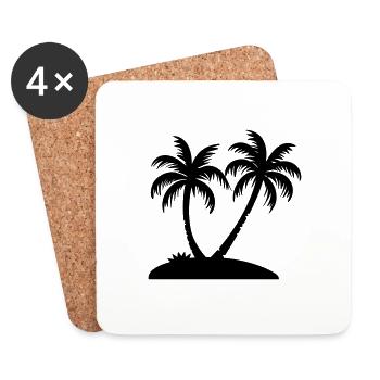 palm tree - Coasters (set of 4) - white - Front