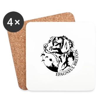 Epagneul Chien de chasse Breton Chasseur Chiens de chasse Wilsigns - Dessous de verre (lot de 4) - blanc - Devant