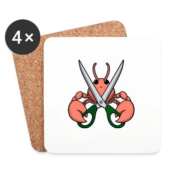 Comic Lobster Krebs Hummer Languste grüne Schere - Untersetzer (4er-Set) - Weiß - Vorne