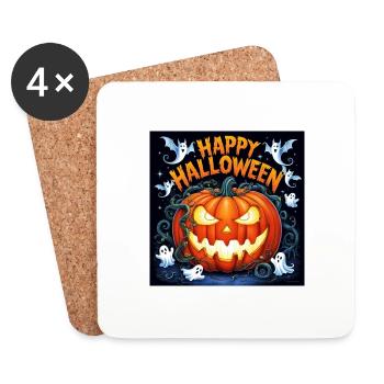 Joyeux halloween - Dessous de verre (lot de 4) - blanc - Devant
