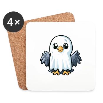 Eagle Halloween Funny Ghost - Coasters (set of 4) - white - Front