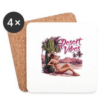 Sonnenuntergang Desert Vibes Urlaub Abenteuer - Untersetzer (4er-Set) - Weiß - Vorne