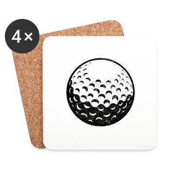 Golfball Balle de golf Golfer Golfen - Dessous de verre (lot de 4) - blanc - Devant