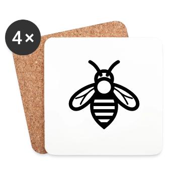 Abeille - Dessous de verre (lot de 4) - blanc - Devant